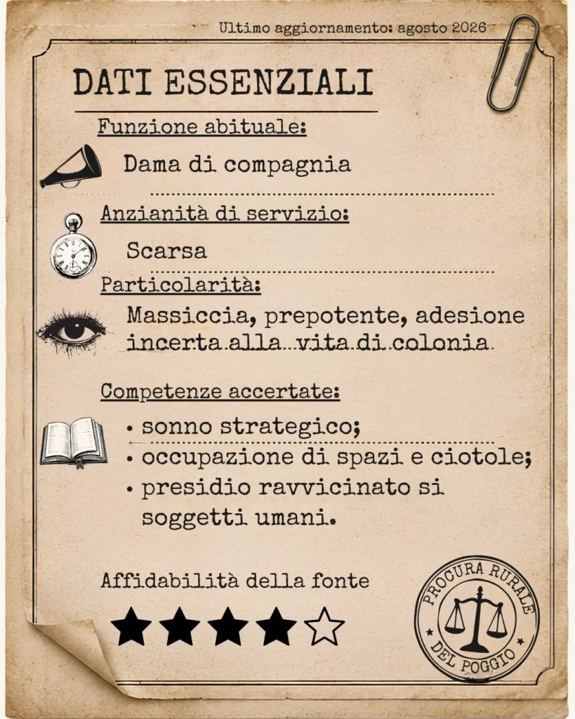 Estratto del fascicolo personale di Rosso redatto dalla Procura Rurale.